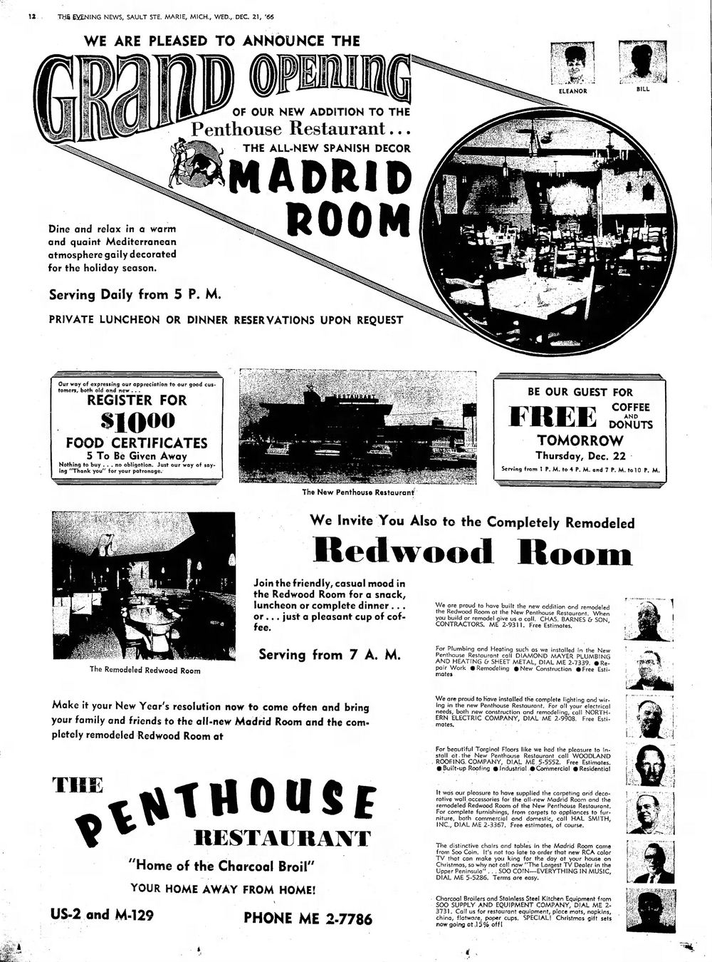 Skyline Motel (Penthouse Restaurant) - Dec 21 1966 Full Page Ad On Penthouse